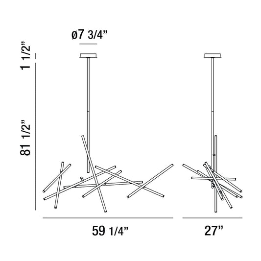 Crossroads 18 Light 59" Wide LED Chandelier