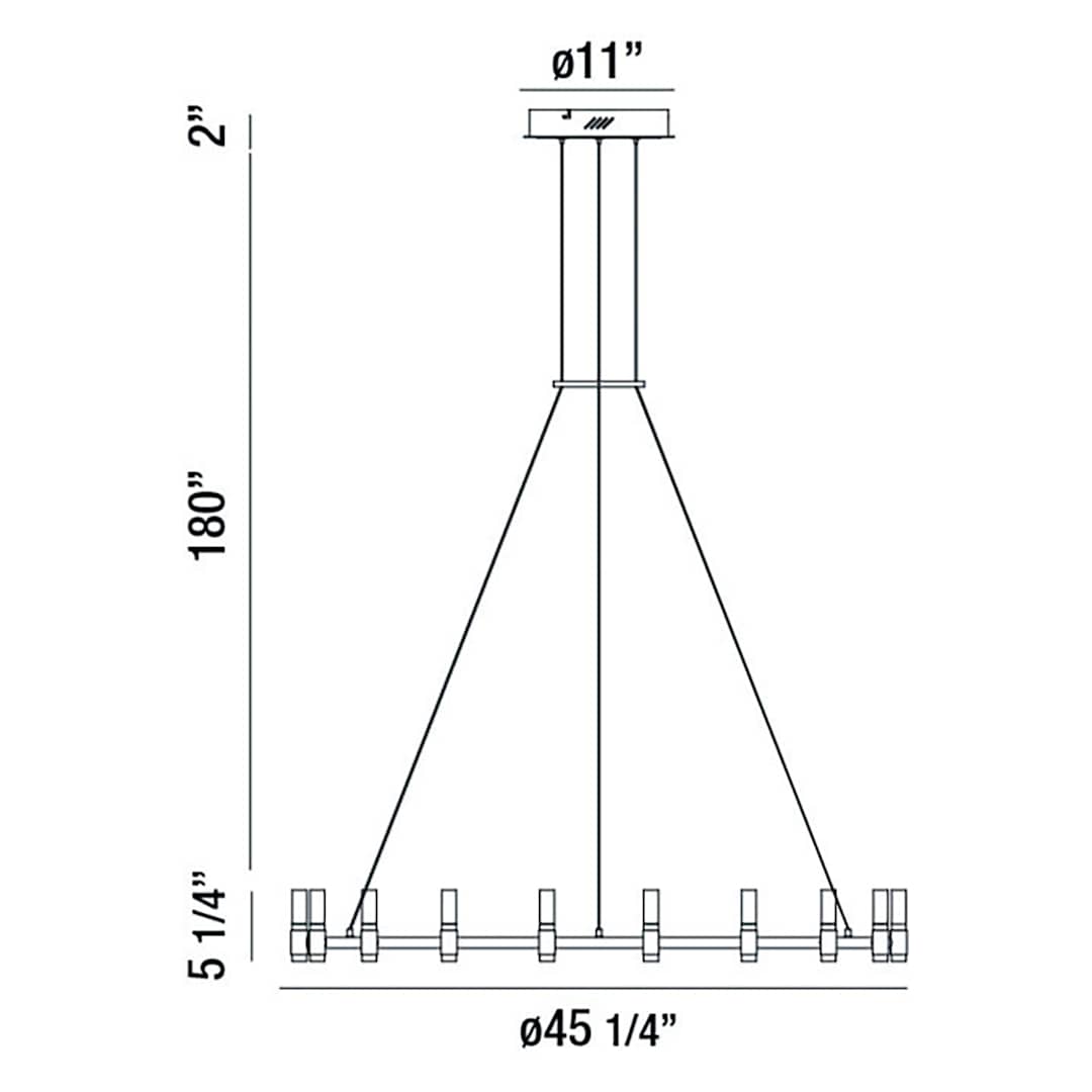 Albany 18 Light 45" Wide LED Ring Chandelier