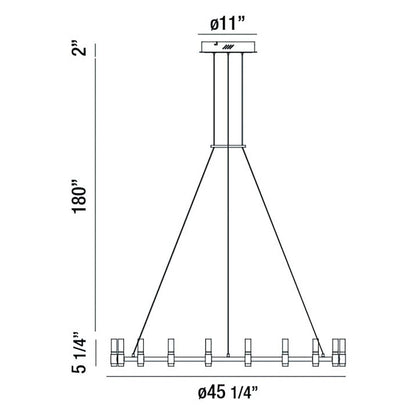 Albany 18 Light 45" Wide LED Ring Chandelier