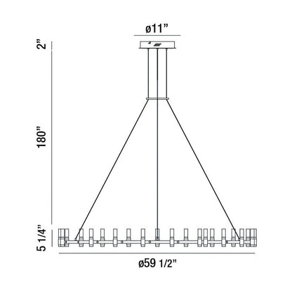 Albany 21 Light 60" Wide LED Ring Chandelier
