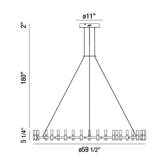 Albany 21 Light 60" Wide LED Ring Chandelier