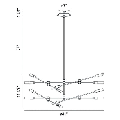 Albany 12 Light 41" Wide LED Chandelier