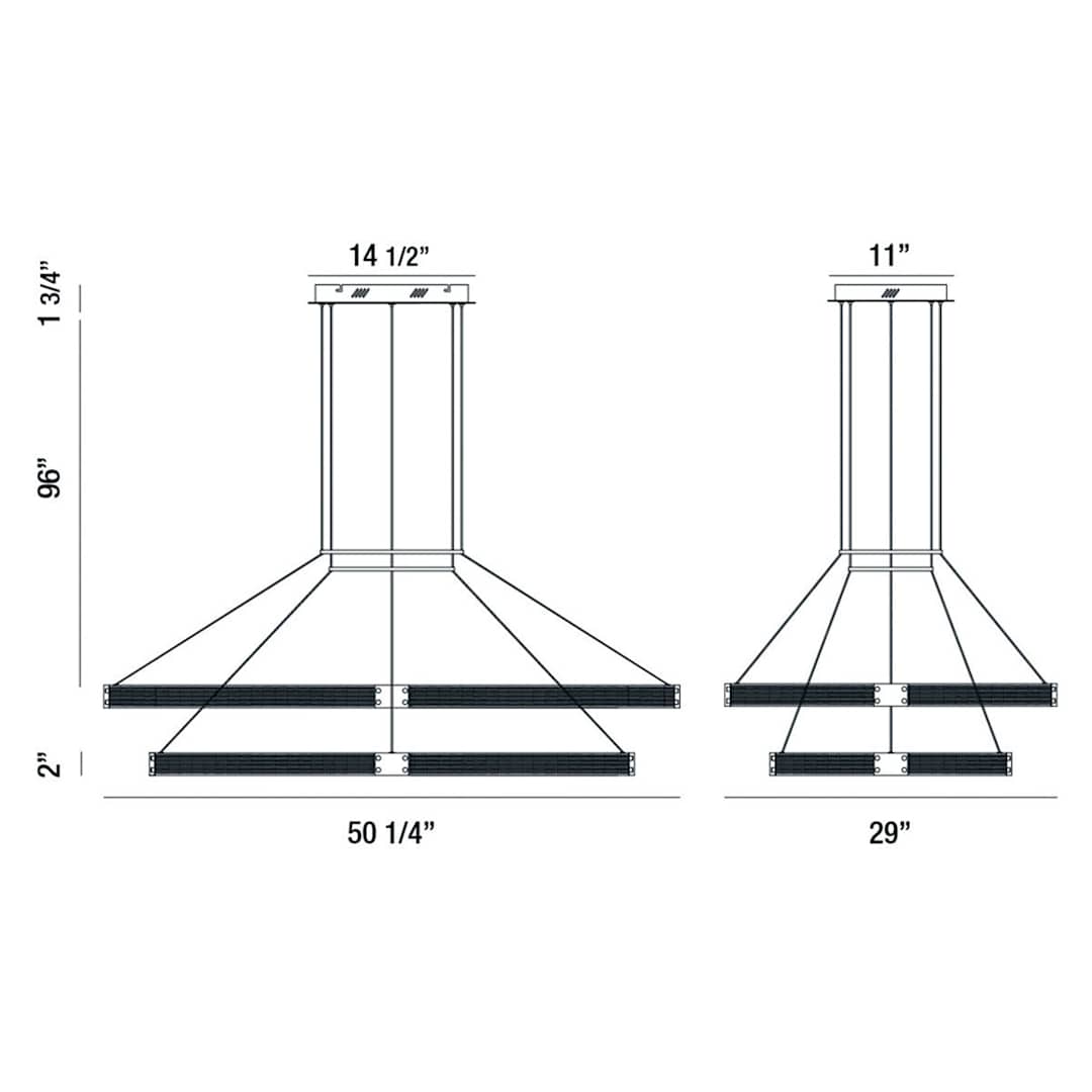 Admiral 4 Light 50" Wide LED Chandelier