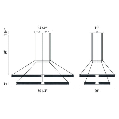 Admiral 4 Light 50" Wide LED Chandelier