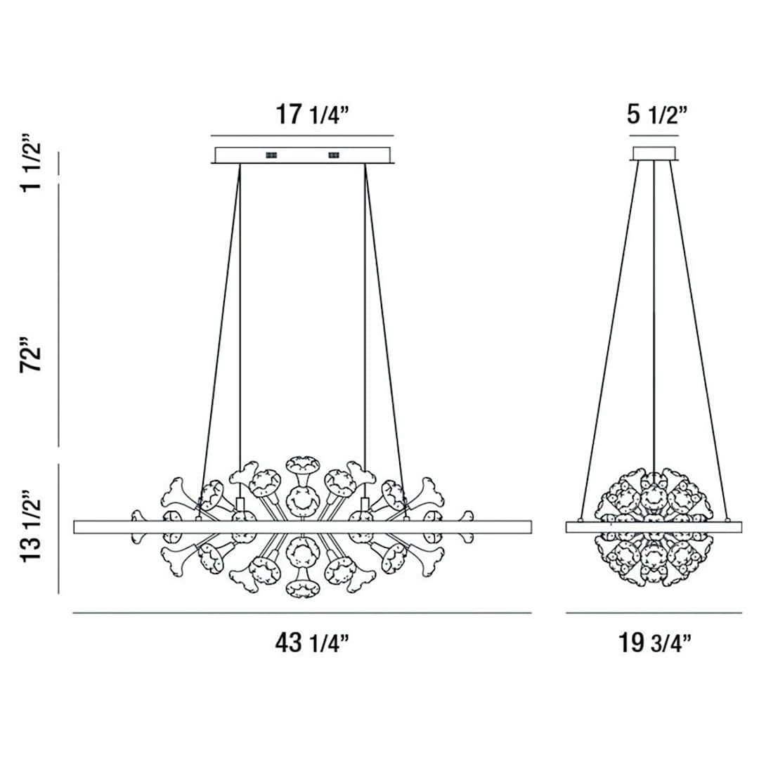 Clayton 43" Wide LED Ring Chandelier