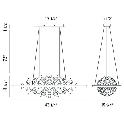 Clayton 43" Wide LED Ring Chandelier