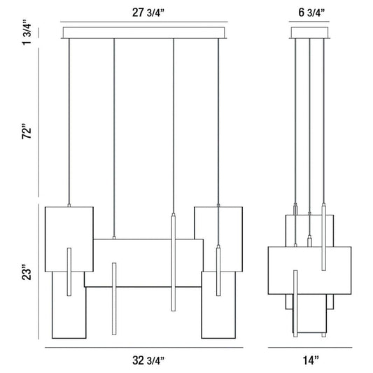Coburg 9 Light 33" Wide LED Chandelier