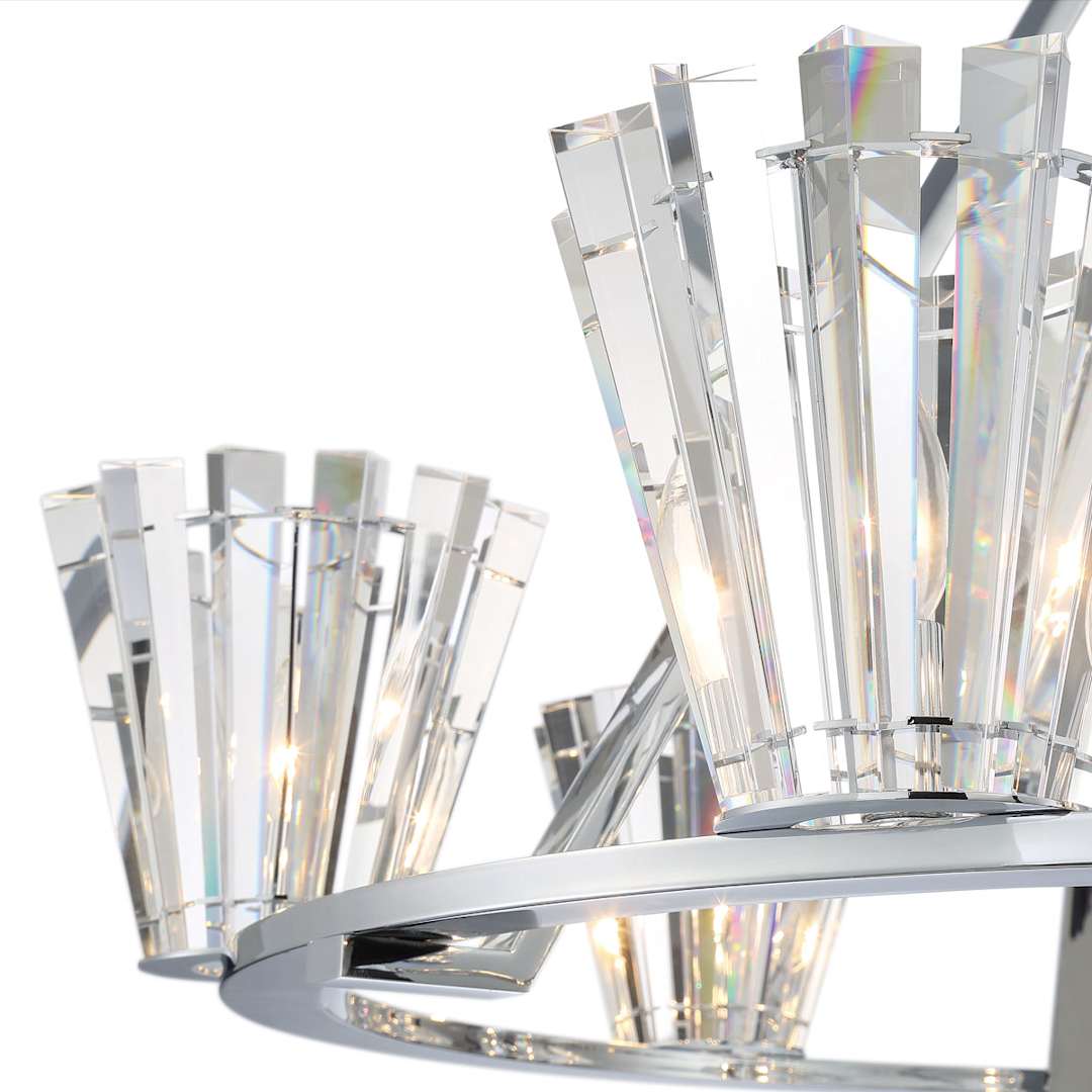 Ricca 6 Light 38" Wide Crystal Ring Chandelier