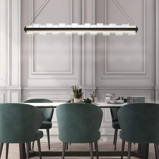 Bruco 45" Wide 3000K LED Crystal Linear Chandelier