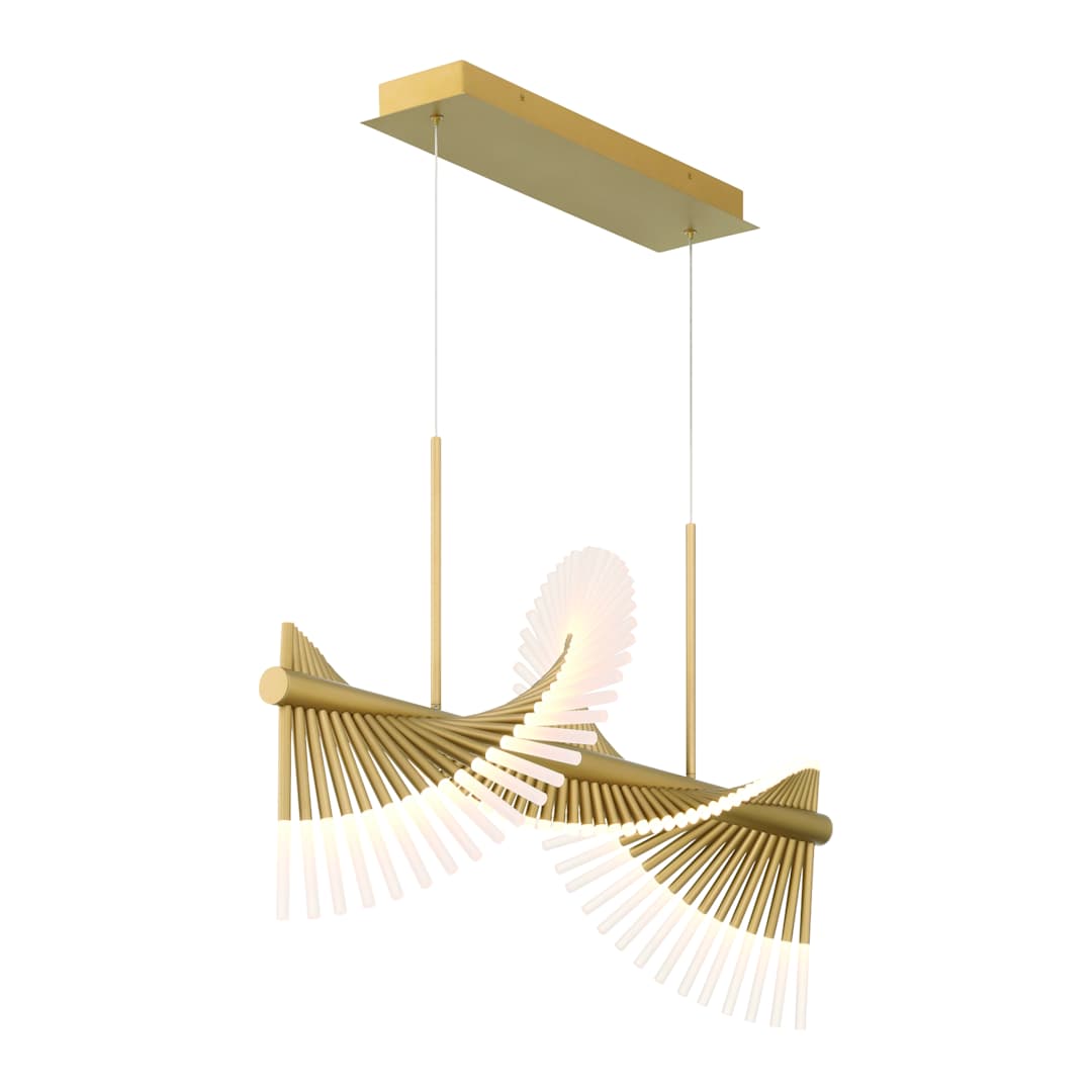 Voltik 40" Wide LED Abstract Linear Chandelier