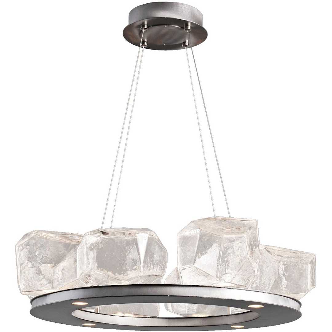 Gem 27" Wide 12 Light Hand Blown Glass LED Ring Chandelier