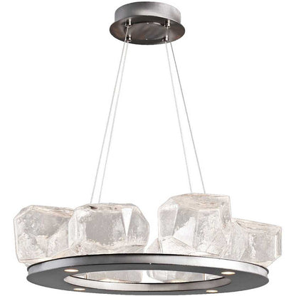 Gem 27" Wide 12 Light Hand Blown Glass LED Ring Chandelier