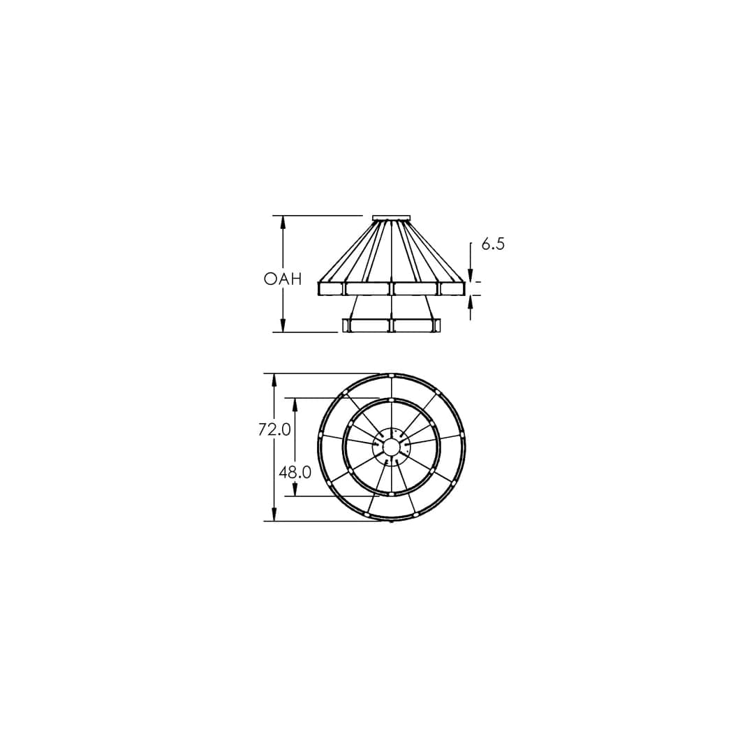 Parallel 72" Wide LED Ring Chandelier
