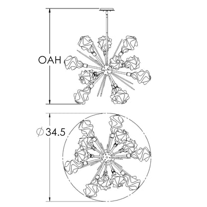 Blossom 12 Light 34" Wide LED Sputnik Chandelier
