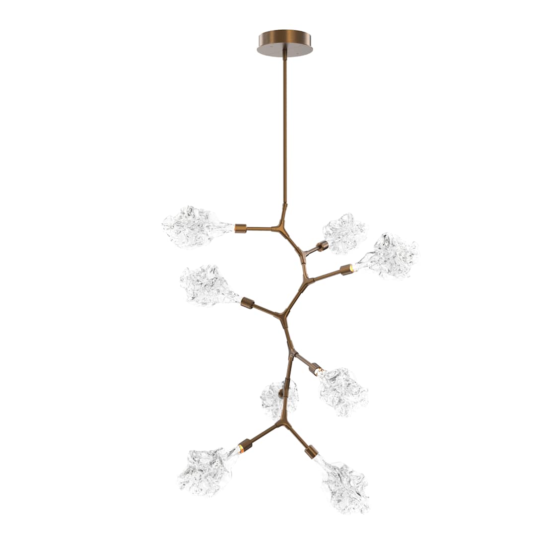 Blossom 32" Wide 8 Light LED Abstract Chandelier with Clear Blossom Blown Glass Shades