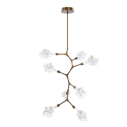 Blossom 32" Wide 8 Light LED Abstract Chandelier with Clear Blossom Blown Glass Shades