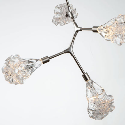 Blossom 32" Wide 8 Light LED Abstract Chandelier with Clear Blossom Blown Glass Shades