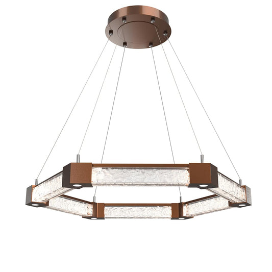 Axis 35" Wide LED Ring Chandelier with Glacier Clear Glass Shades