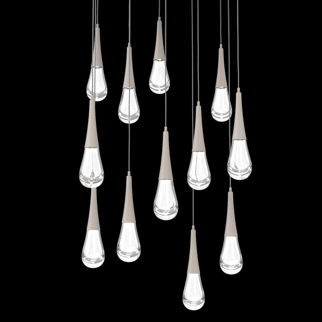 Raindrop 12 Light 33" Wide LED Abstract Multi Light Pendant - 2700K