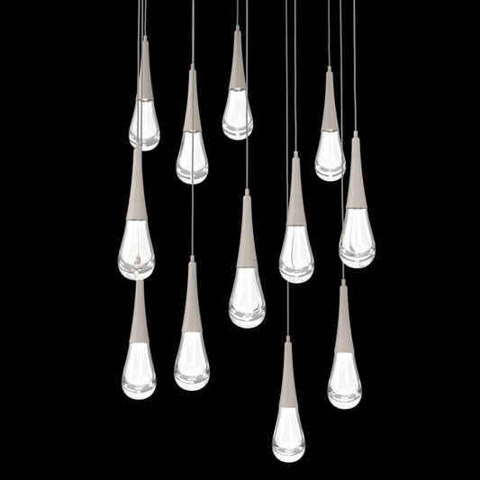 Raindrop 12 Light 33" Wide LED Abstract Multi Light Pendant - 2700K