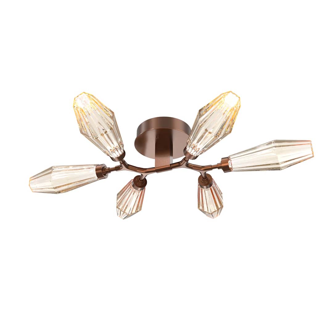 Aalto 6 Light 35" Wide LED Semi-Flush Ceiling Fixture - 3000K