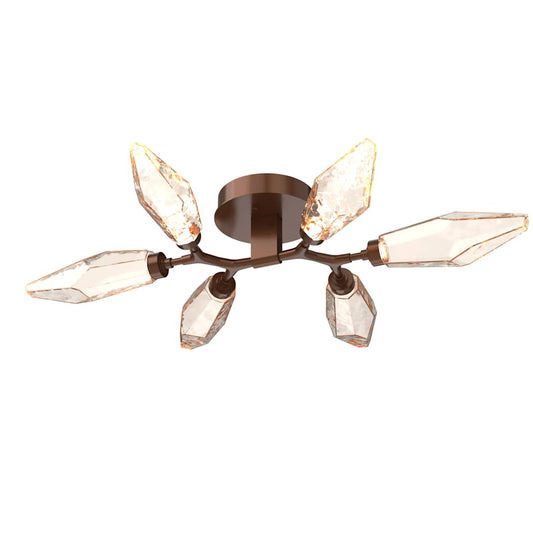 Rock Crystal 6 Light 37" Wide LED Semi-Flush Ceiling Fixture - 3000K