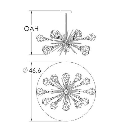 Blossom 12 Light 46" Wide LED Sputnik Chandelier