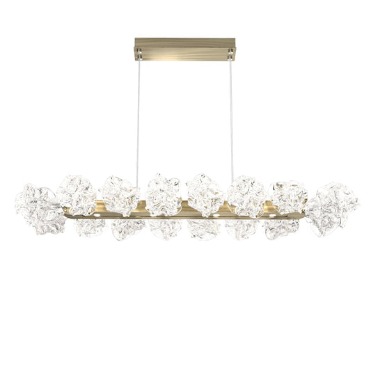 Blossom 48" Wide LED Linear Chandelier with Clear Blossom Blown Glass Shades