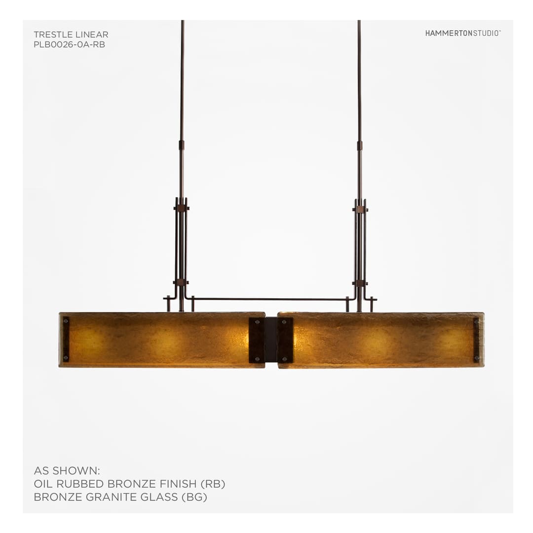 Urban Loft 44" Wide Artisan Crafted Linear LED Chandelier with Hand Textured Glass