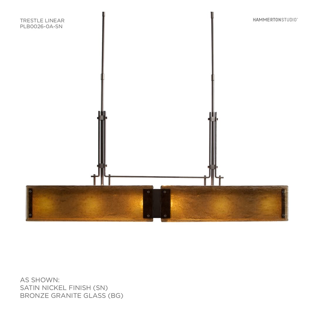 Urban Loft 44" Wide Artisan Crafted Linear LED Chandelier with Hand Textured Glass