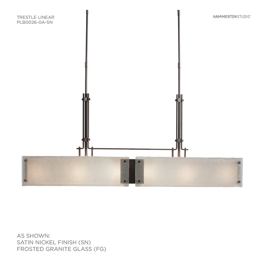 Urban Loft 44" Wide Artisan Crafted Linear LED Chandelier with Hand Textured Glass