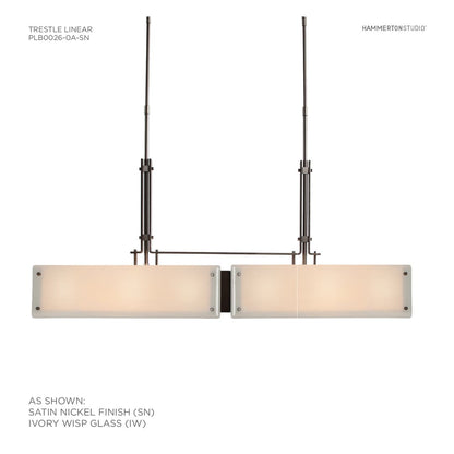 Urban Loft 44" Wide Artisan Crafted Linear LED Chandelier with Hand Textured Glass