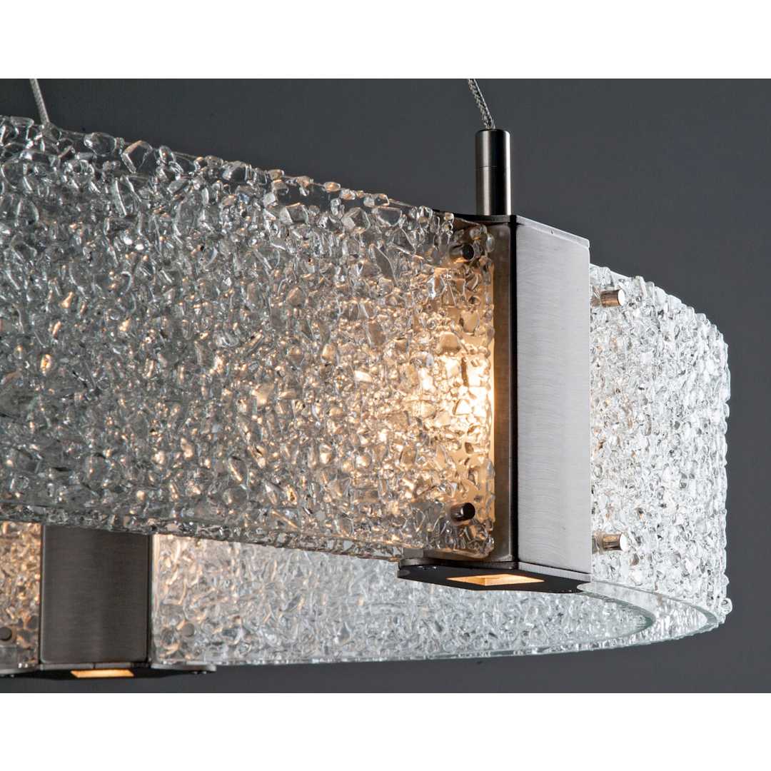 Parallel 33" Wide Artisan Crafted LED Chandelier with Hand Textured Glass