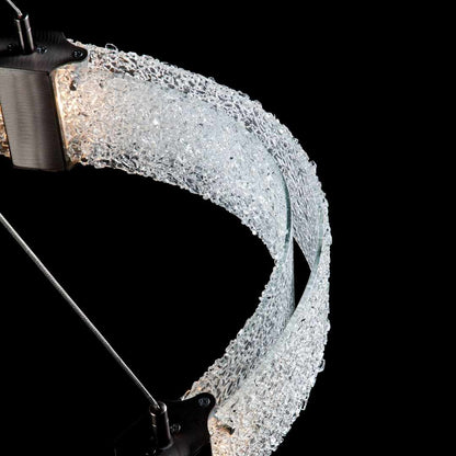Parallel 33" Wide Artisan Crafted LED Chandelier with Hand Textured Glass