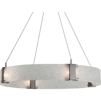Parallel 33" Wide Artisan Crafted LED Chandelier with Hand Textured Glass