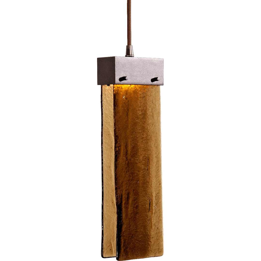Parallel 48" Wide Artisan Crafted LED Curved Linear Suspension with Hand Textured Glass