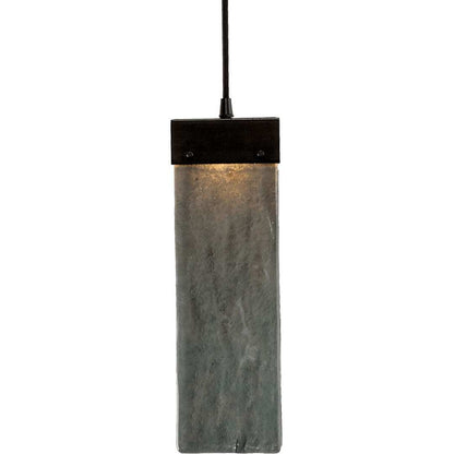 Parallel 48" Wide Artisan Crafted LED Curved Linear Suspension with Hand Textured Glass