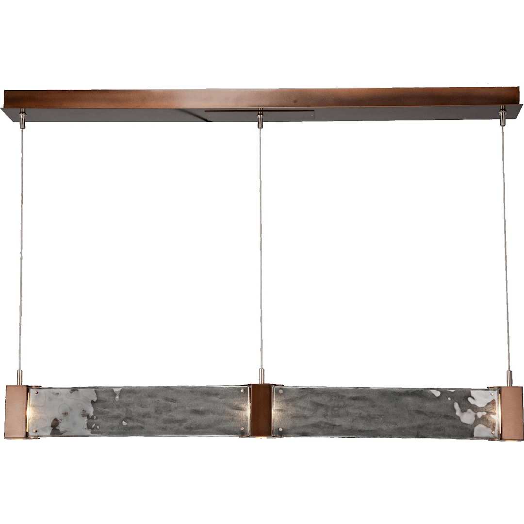 Parallel 48" Wide Artisan Crafted LED Linear Suspension with Hand Textured Glass