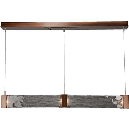 Parallel 48" Wide Artisan Crafted LED Linear Suspension with Hand Textured Glass