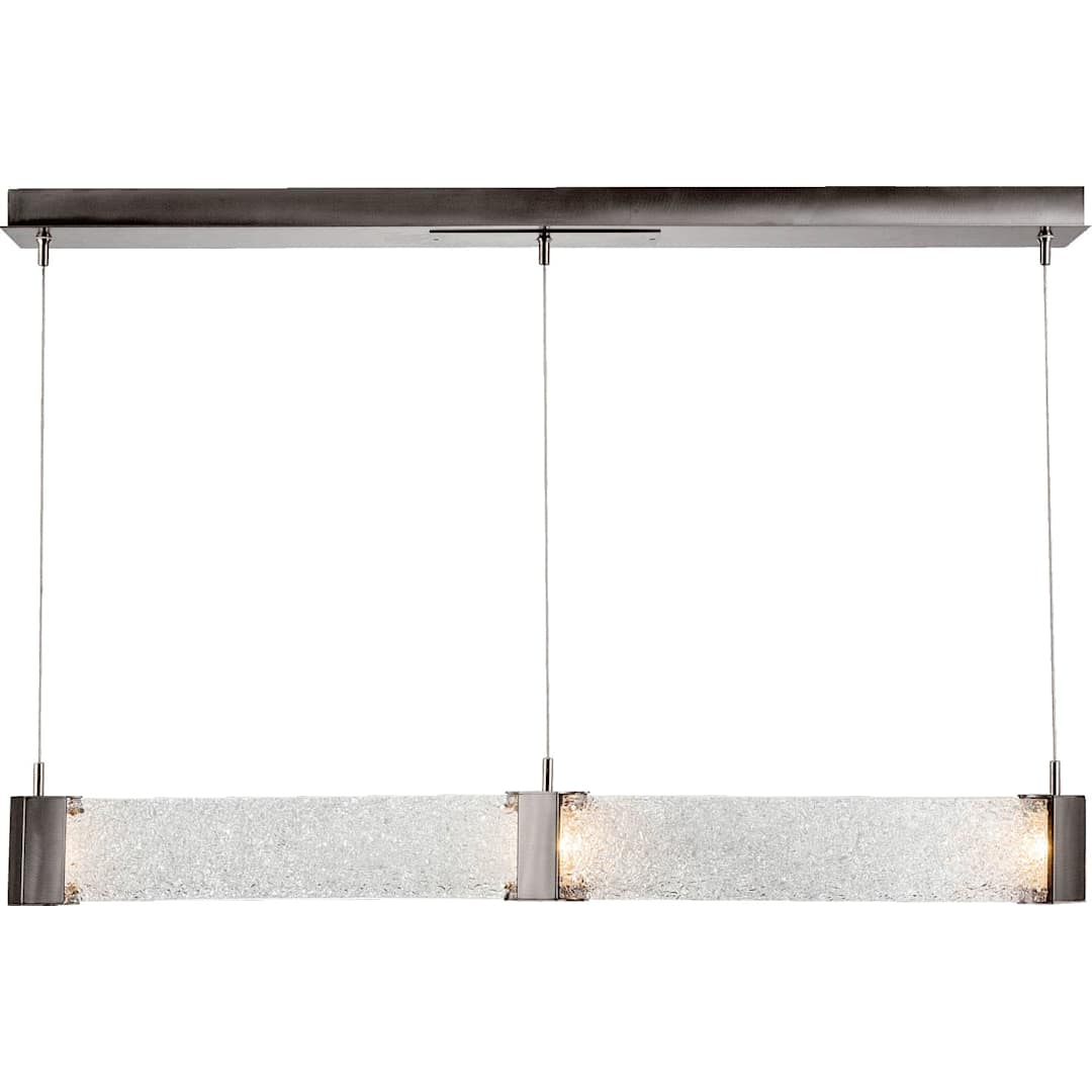 Parallel 48" Wide Artisan Crafted LED Curved Linear Suspension with Hand Textured Glass