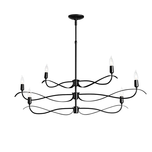 Willow 6 Light 44" Wide Taper Candle Linear Chandelier