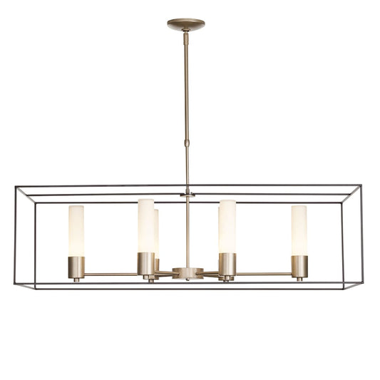 Portico 6 Light 42" Wide Pillar Candle Linear Chandelier