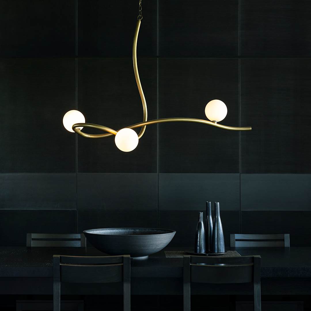 Slide 3 Light 45" Wide Abstract Linear Chandelier
