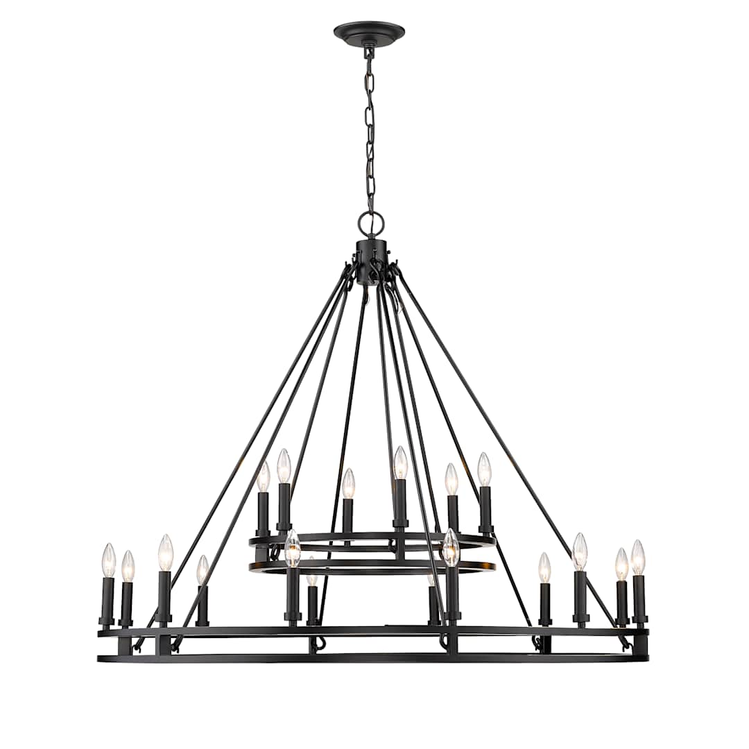 Josephine 18 Light 48" Wide Taper Candle Ring Chandelier