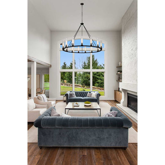 Hartman 15 Light 60" Wide Pillar Candle Ring Chandelier
