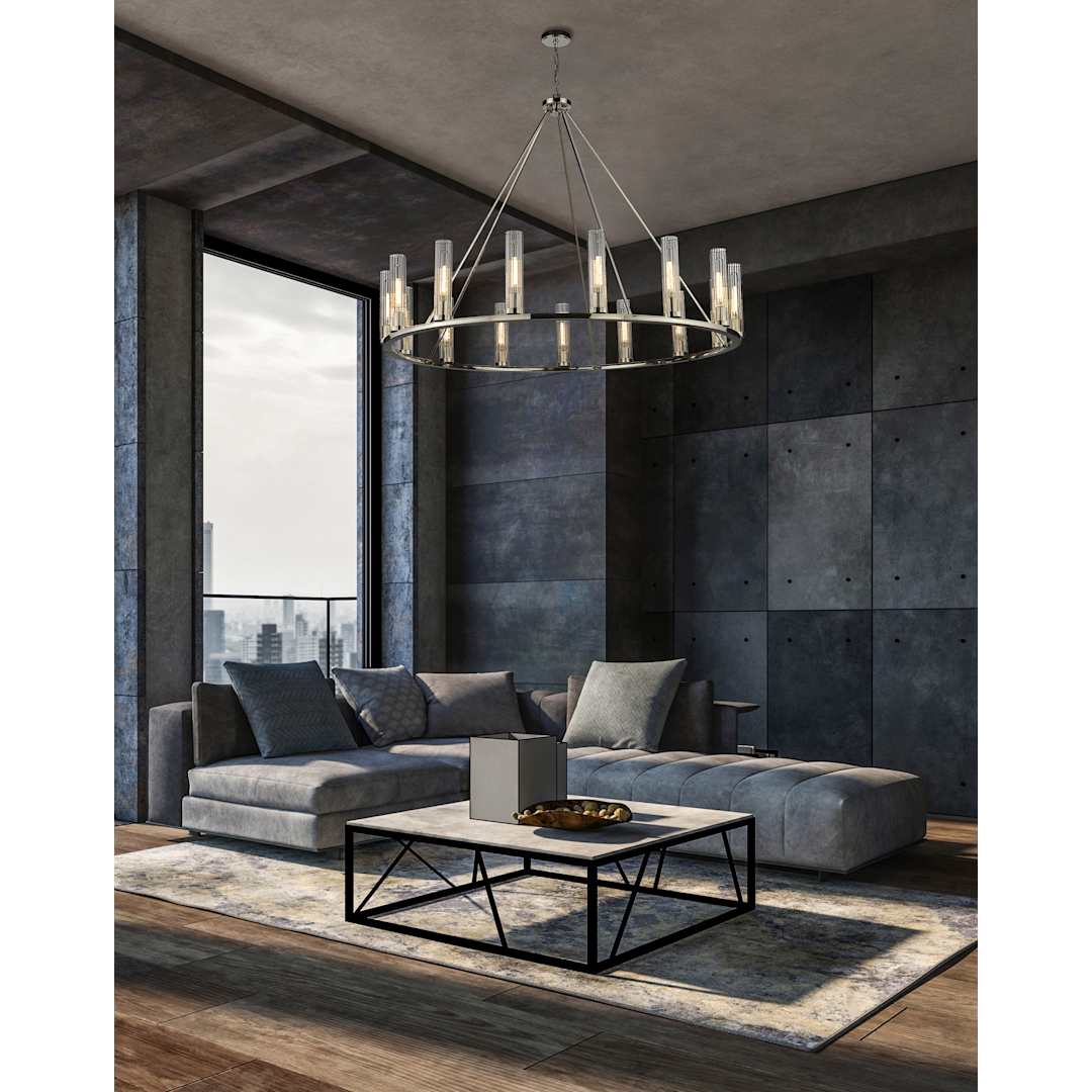 Hartman 15 Light 60" Wide Pillar Candle Ring Chandelier