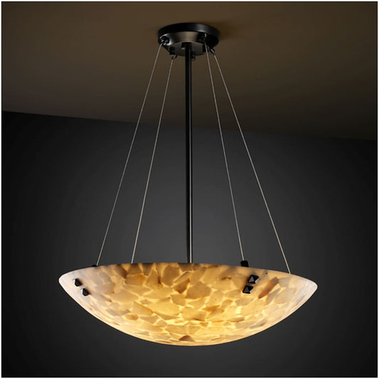 Alabaster Rocks! 36" Wide Integrated 3000K LED Pendant with Shaved Alabaster Rocks Resin Shade