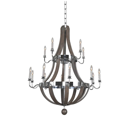 Sharlow 15 Light 40" Wide 2 Tier Chandelier