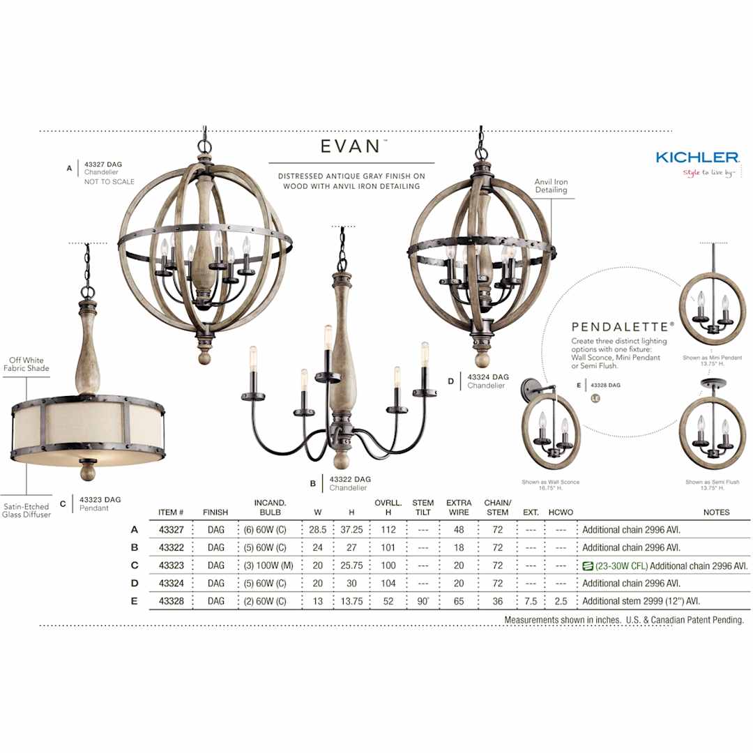 Evan 6-Bulb Indoor Pendant