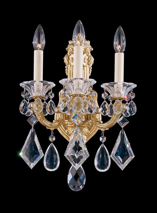 La Scala Wall Sconce, 3-Light, Parchment Gold, Clear Heritage Crystal, 17"H (5071-27 1PAYL)